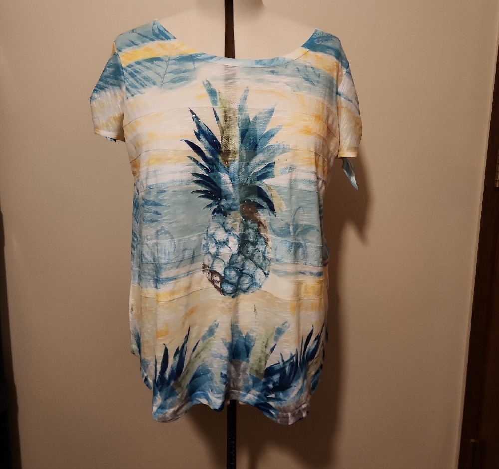 Tropical Pineapple Print Top